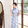 优雅修身，新款青花瓷苎麻旗袍HYM-21003 商品缩略图3
