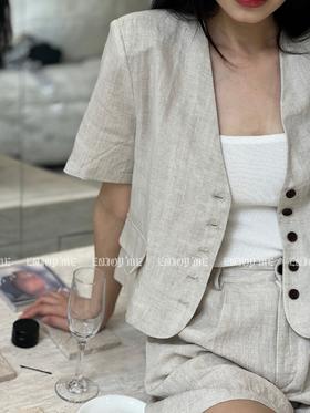 【门店同款】夏季自然-亚麻排扣外套 150906131
