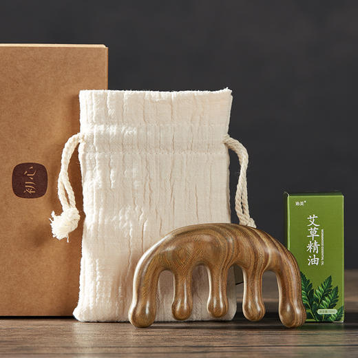 初心| 五指球齿按摩梳黑檀绿檀 商品图5