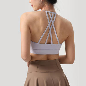 跃牌【健舞健美】系列时尚V领交叉美背一片式瑜伽背心9815（一体式胸垫） 商品图3