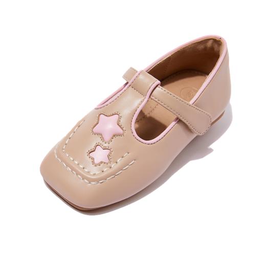 mrbaby女童皮鞋2023春秋季新款浅口复古方头黑色女孩轻便防滑单鞋 商品图3