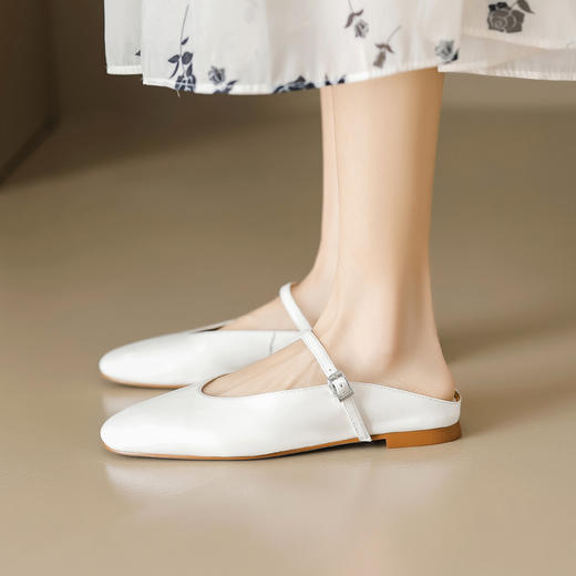 柔软舒适，圆头平底真皮包头凉拖OFSM-6758 商品图7