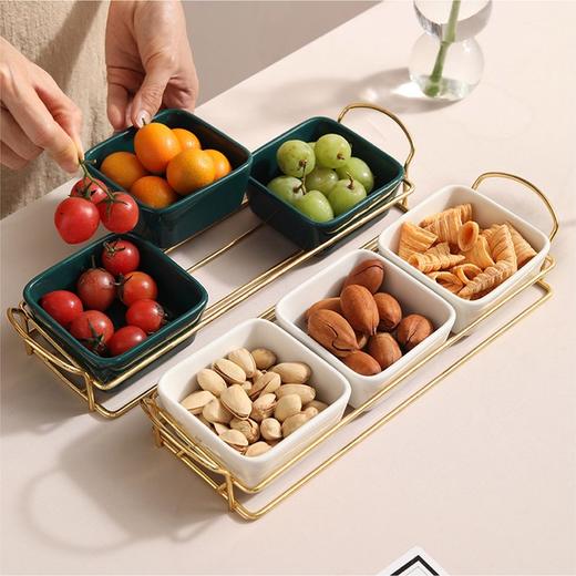 【分仓直发包邮】尚陵轻奢小食碟三件 STXSD-403（白、绿两种颜色颜可备注） 商品图1