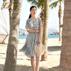 佐尔美夏季新款 真丝乔其V领碎花100%桑蚕丝真丝连衣裙女E32LS59 商品缩略图0