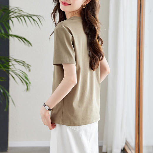 短袖t恤女，新款夏季女装休闲正肩遮肚子小个子短款显瘦上衣CC-MLX558 商品图3