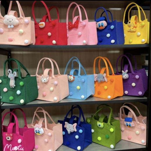 卡通旅行包伴手礼手提袋卡通手毛毡提包周岁百日喜宴礼品袋 商品图2