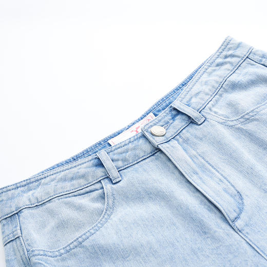 谜底复古破洞牛仔裤女2023夏季新款百搭宽松萝卜九分裤232MK0544 商品图3