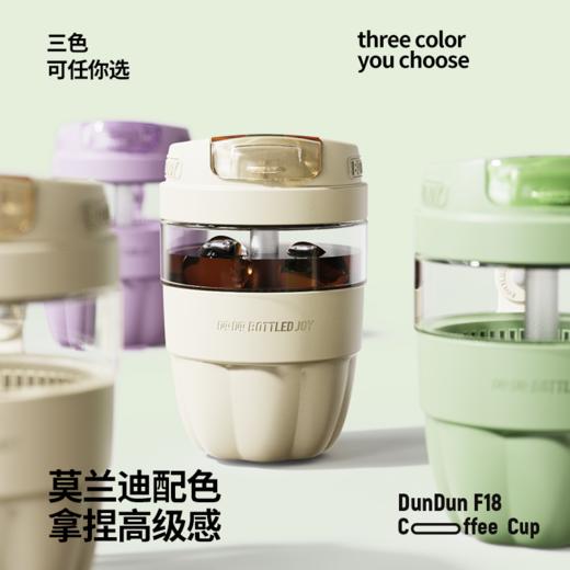 【F18玻璃咖啡吨吨】 双饮玻璃水杯便携咖啡杯高颜值带吸管随行学生杯子 商品图3