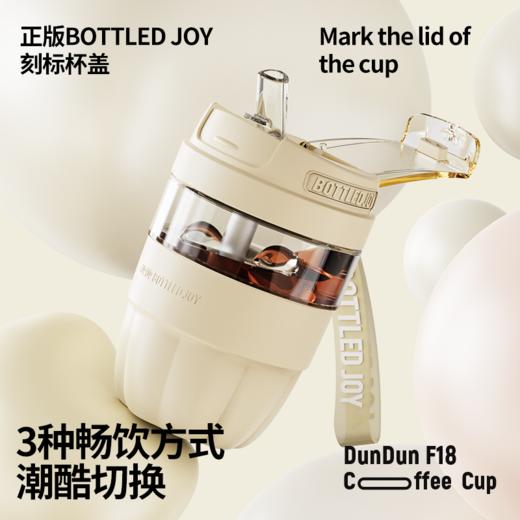 【F18玻璃咖啡吨吨】 双饮玻璃水杯便携咖啡杯高颜值带吸管随行学生杯子 商品图5