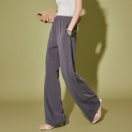 IN AND ON 53437夏季新款阔腿裤女直筒高腰薄款垂感休闲运动卫裤 商品图4