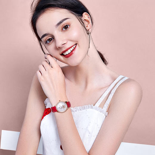 依波(EBOHR)手表七夕情人节简约女士气质生日情侣男款防水送老婆520礼物女友钢带镂空自动机械腕表 双心镂空机械女表 51050344 商品图2