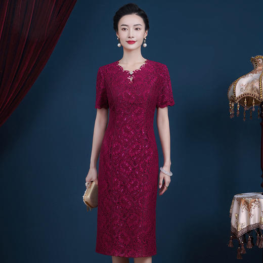 JC-5368高贵喜婆婆婚宴装平时可穿年轻款气质结婚礼服连衣裙夏 商品图2