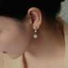 高冰感和田玉耳环女，ins风圆脸显瘦高感蚊香盘耳夹女无耳洞耳饰QS-002 商品缩略图2