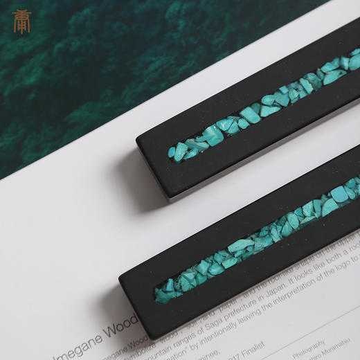 大汉镇纸  宣砚石镶嵌绿松石  226*25*15mm 商品图3