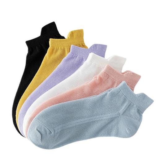 【超值10双任选！网眼透气短袜】袜子夏天女船袜 马卡龙色系 棉质面料 透气不闷脚 舒适不磨脚 女薄款棉短袜 提耳防臭 浅口袜子女 商品图3