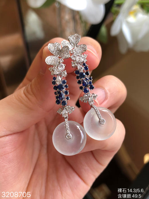 玻璃平安扣耳坠【3208705】具体价格微信咨询 商品图0