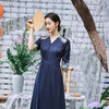 FLZD-2362夏季新款气质休闲V领绑带绣花连衣裙修身显瘦女2362 商品缩略图5