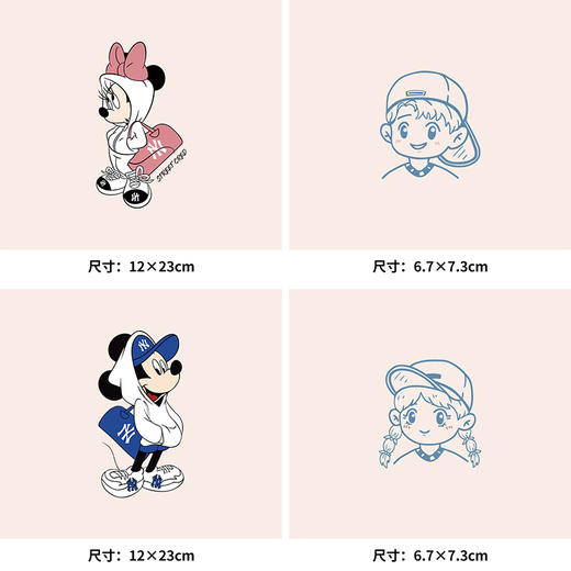 米奇小熊爱心型情侣卡通人物热转印烫画贴图纸T恤转印衣服贴纸 商品图0