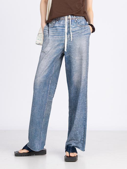 XIAOYU|牛仔印花针织阔腿裤232KZ028 商品图0