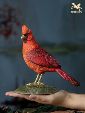 铜师傅 铜摆件《铜师傅百鸟集》之北美红雀 家居饰品 桌面摆件