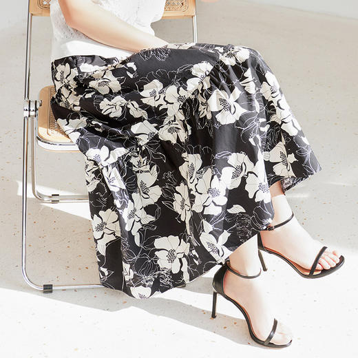 【纯棉印花半裙】23年春夏新品女士印花中长款半身裙轻薄印花半裙 商品图2