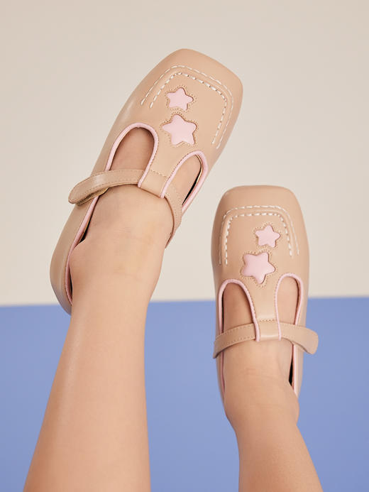 mrbaby女童皮鞋2023春秋季新款浅口复古方头黑色女孩轻便防滑单鞋 商品图2