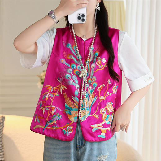 FLZD-A9334感醋酸新中式马甲背心外套女重工刺绣宽松改良国风上衣夏9334 商品图4