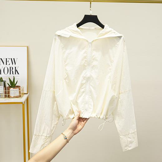 跃牌【健舞健美】系列凉皮5系透气拉链连帽冰丝梭织网纱防晒衣8925 商品图3