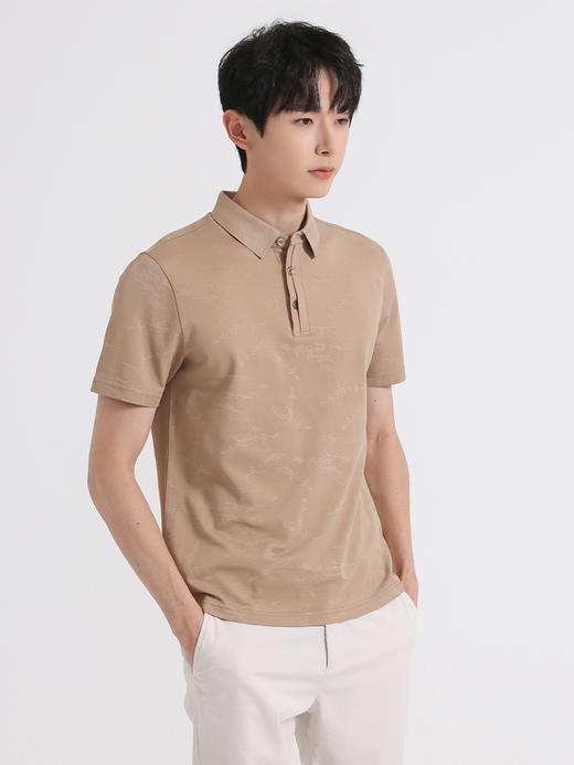 callisto卡其聚酯纤维混纺T恤 SSTSS023C 商品图1