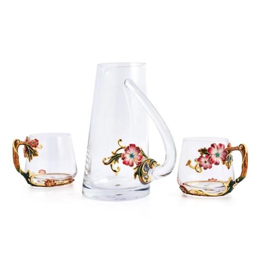 【清仓特惠3折，仅1套，无货退款】罗比罗丹珐琅彩创意花茶水杯花语雏菊水具套装（三件套）R-14901J 商品图2