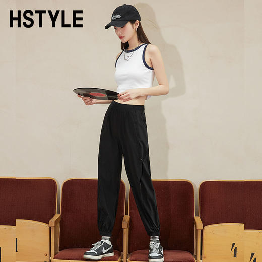 韩都衣舍2023夏新款美式复古工装束脚裤街头百搭休闲裤NFD0393 商品图3