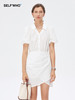 Self Who白色连衣裙2023新款夏季小个子高级感法式泡泡袖v领裙子 商品缩略图0