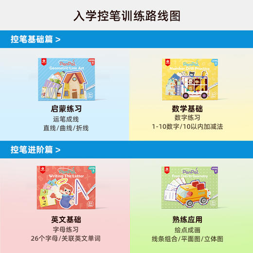 Pinwheel控笔训练幼儿园儿童可擦笔控练习专注力点阵字帖练习（3岁以上） 商品图1