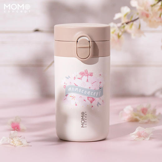 日本momoconcept品牌弹跳保温咖啡杯樱花限定款310ml 商品图0