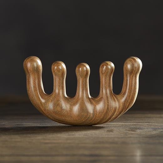 初心| 五指球齿按摩梳黑檀绿檀 商品图1