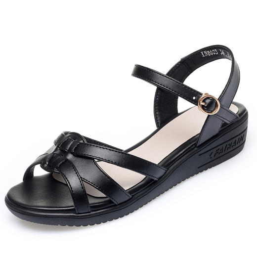 夏季新款，中跟坡跟水钻防滑底舒适凉鞋KQ-PT8603 商品图4