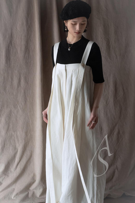 Studio Nicholson  黑色NOMA绉纱条纹圆领针织上衣 商品图4