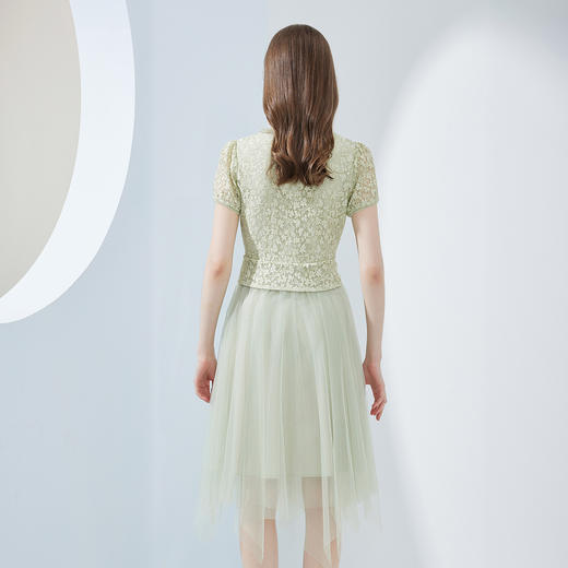 NF8H9斯尔丽瑟俪2023夏季新款蕾丝拼接网纱半裙假两件连衣裙 商品图1