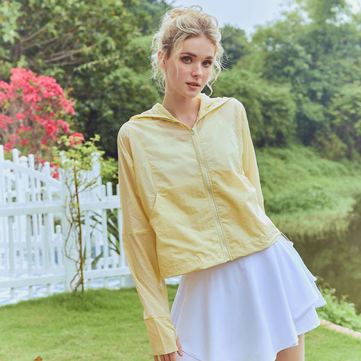 跃牌【健舞健美】系列凉皮5系透气拉链连帽冰丝梭织网纱防晒衣8925 商品图1