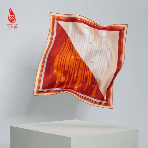 SAINTJOY/上久楷 女式真丝方巾  雾霾蓝 石榴红 创意  FJS22021 商品图0