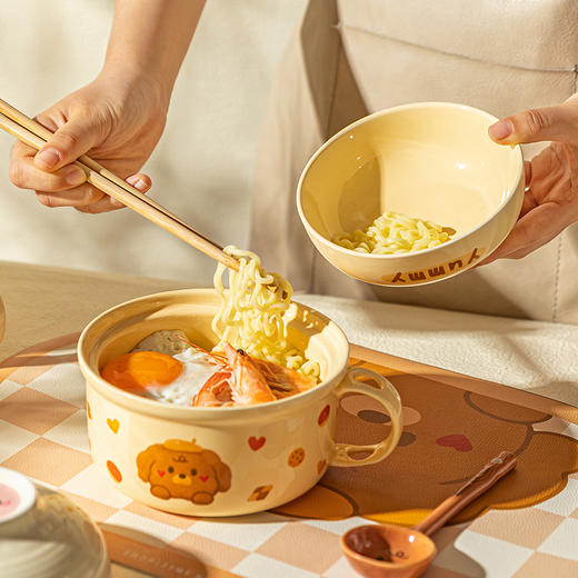 摩登主妇原创泡面碗带盖陶瓷面碗宿舍用学生泡面杯高颜值方便面碗 商品图2