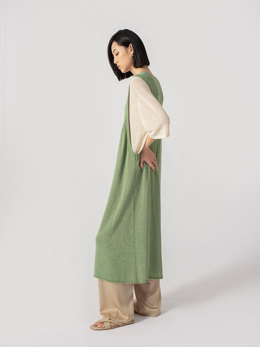 322工房重塑经典和纸纱棉针织罩衫式连衣裙2023春夏款宽松裙B058 商品图2