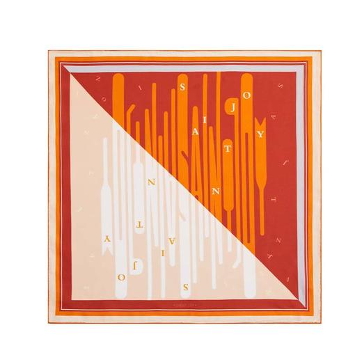 SAINTJOY/上久楷 女式真丝方巾  雾霾蓝 石榴红 创意  FJS22021 商品图5