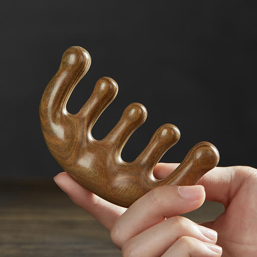 初心| 五指球齿按摩梳黑檀绿檀 商品图3