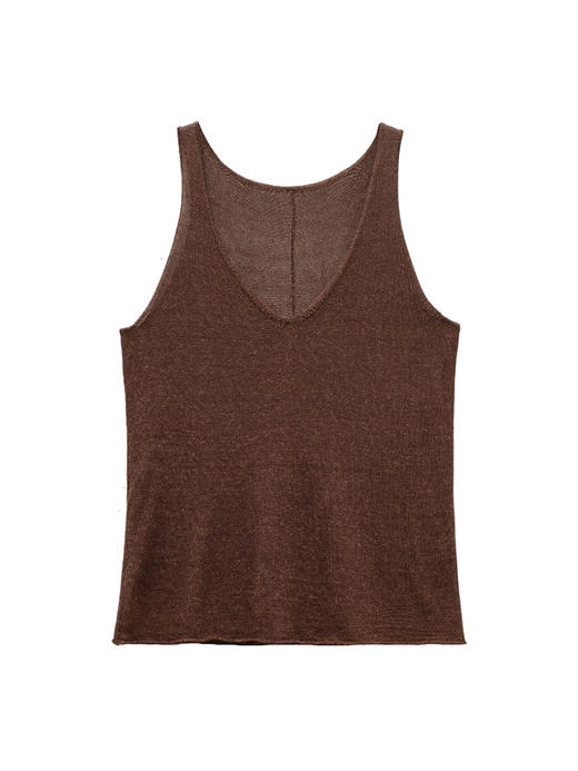 322工房经典再造汉麻针织V领背心2023春夏款百搭宽松无袖吊带B061 商品图4