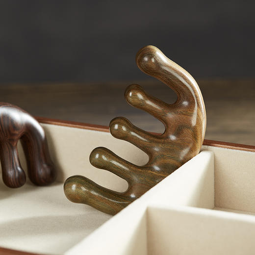 初心| 五指球齿按摩梳黑檀绿檀 商品图7