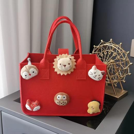 新款卡通毛毡包回礼手提包宝宝满月酒伴手礼盒百日宴手提袋网红包 商品图3