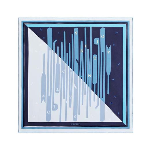 SAINTJOY/上久楷 女式真丝方巾  雾霾蓝 石榴红 创意  FJS22021 商品图13