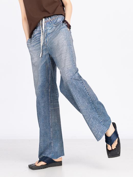 XIAOYU|牛仔印花针织阔腿裤232KZ028 商品图1