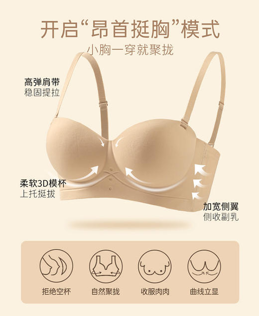 安梨口袋【无痕升杯小聚蛋内衣】3D立体圆球杯 零感软支撑 半杯设计 穿衣更好看 商品图2